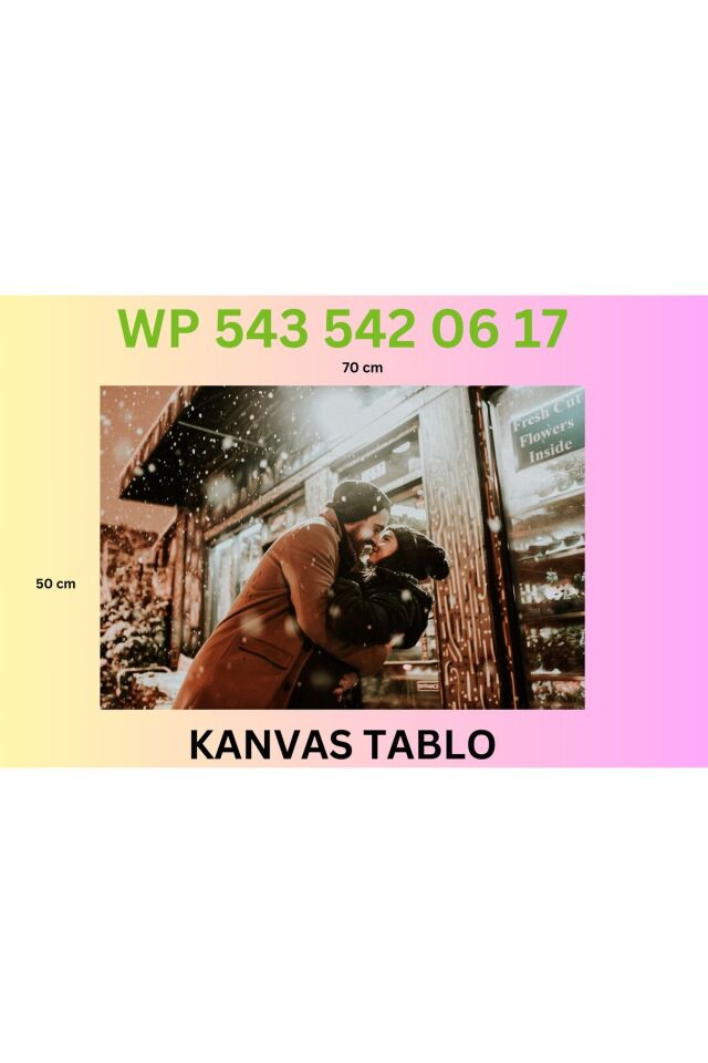 Kişiye Özel Fotoğraflı Kanvas Tablo 50 x 70 Hediyelik Tablo Sevgililer Günü Hediyelik
