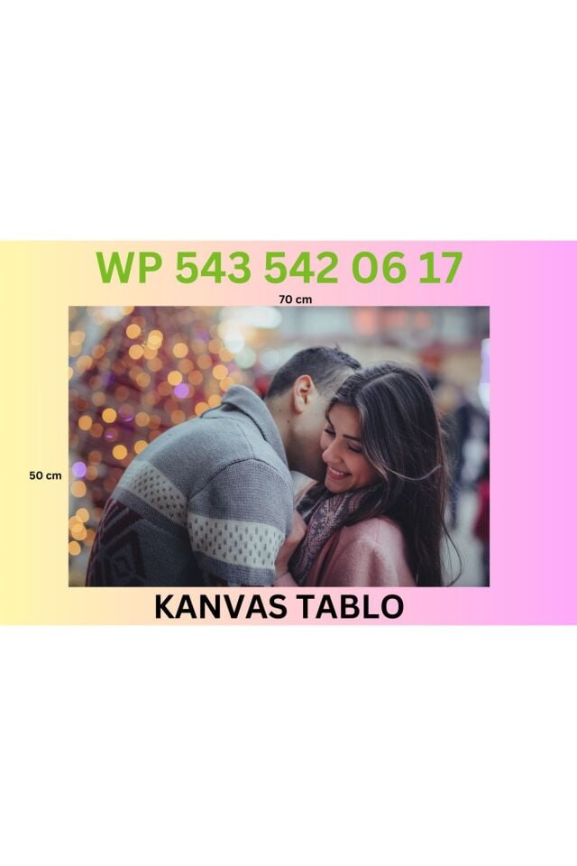 Kişiye Özel Fotoğraflı Kanvas Tablo 50 x 70 Hediyelik Tablo Sevgililer Günü Hediyelik