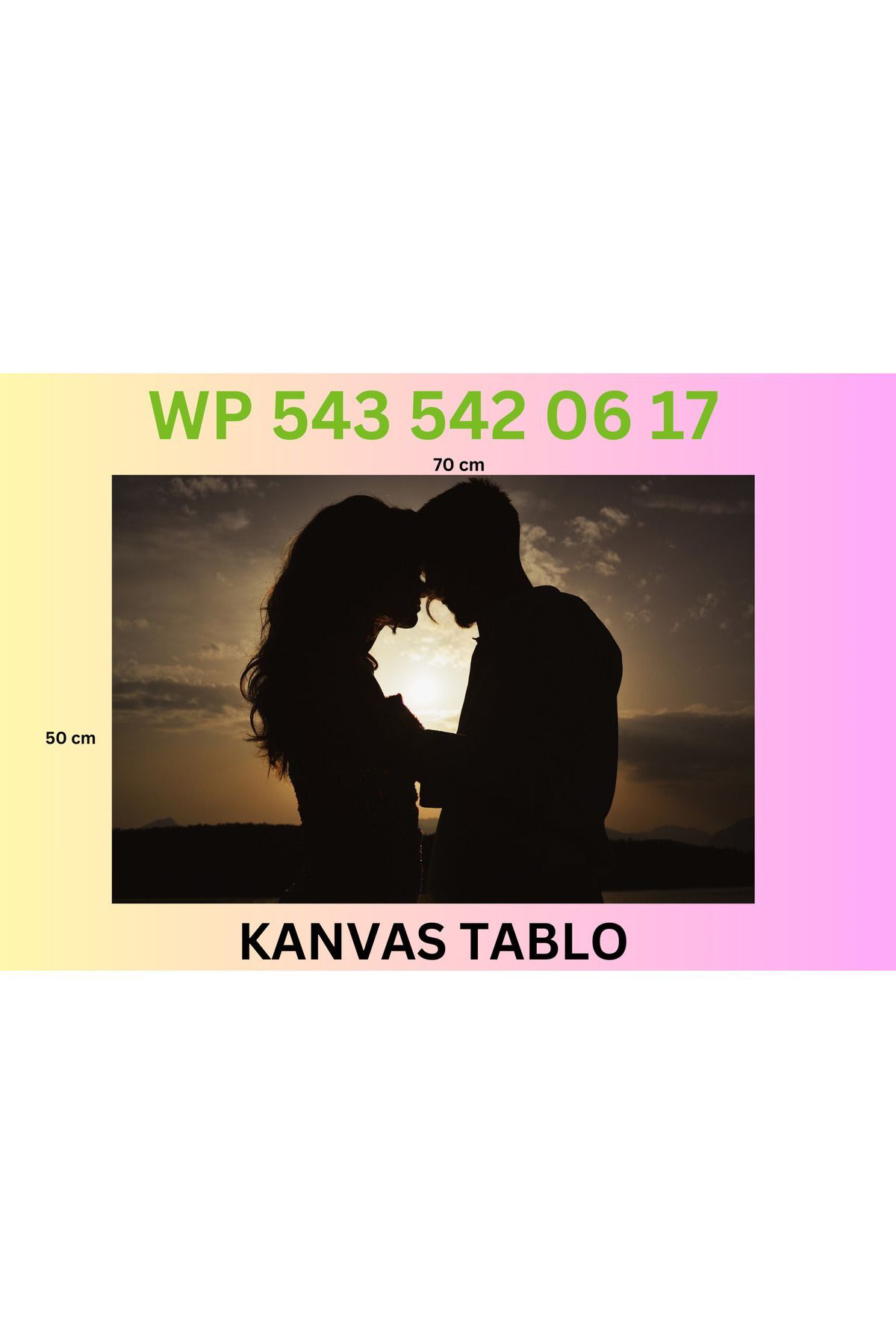 Kişiye Özel Fotoğraflı Kanvas Tablo 50 x 70 Hediyelik Tablo Sevgililer Günü Hediyelik