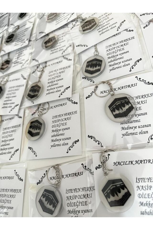 Epoksi Hediyelik Anahtarlık 100 Adet Hac Hacılık Hediyelik Kabe Anahtarlık