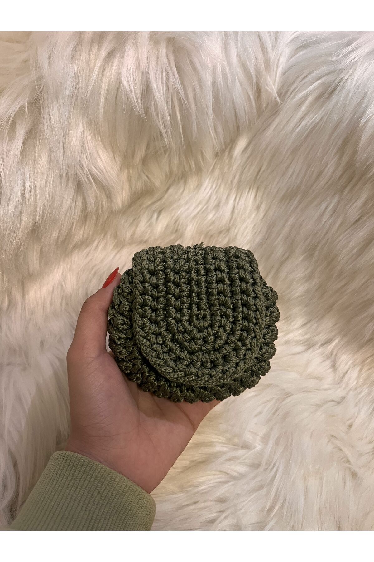 Makrome El Örgüsü Çıtçıtlı Mini Cüzdan 10x10